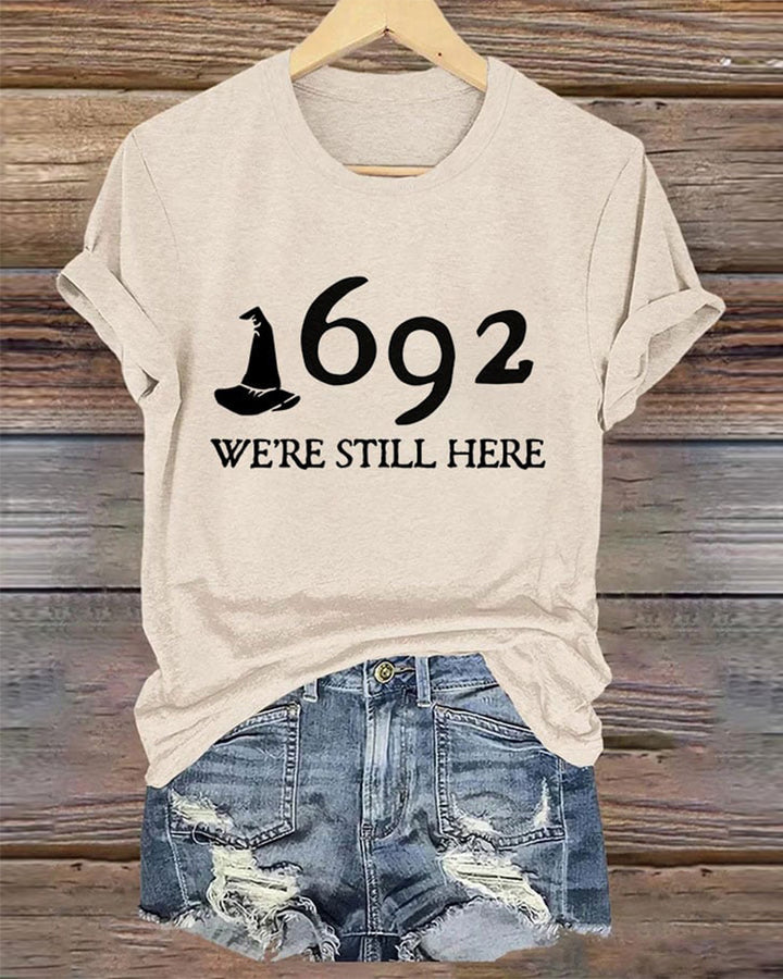 Women's 1692 Salem Witch We're Still Here Print T-Shirt