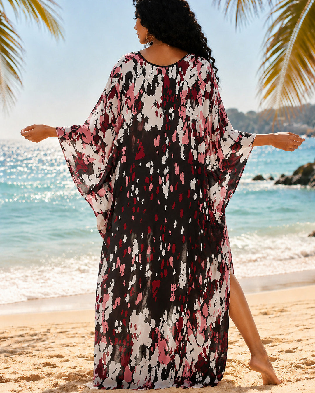 Contrasting Geometric Graffiti Cover-Up Dress