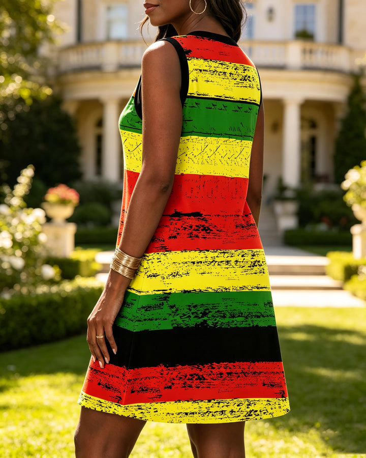 Juneteenth 1865 Sublimation Design V-neck Mini Dress With Pocket