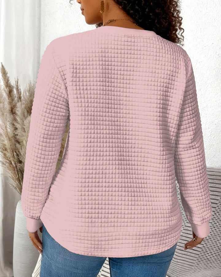 Strong Than The Storm Waffle Crewneck Long Sleeve Sweatshirt