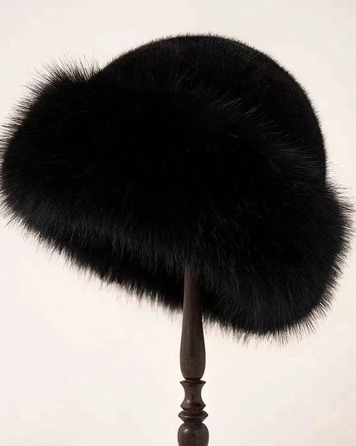 Oversized Fluffy Faux Fur Pompom Hat Warm And Luxurious For Winter