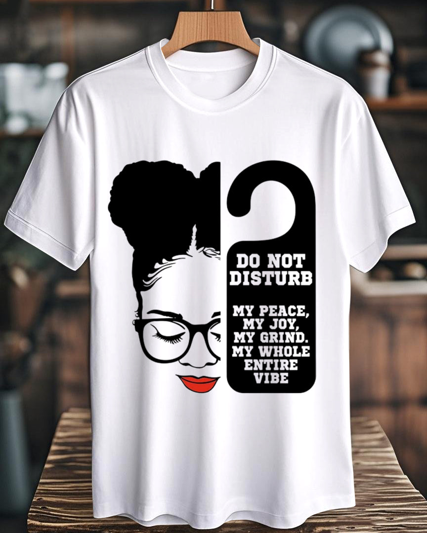 Woman In Afro Puffs 100% Cotton Crew Neck Short Sleeve Tshirt