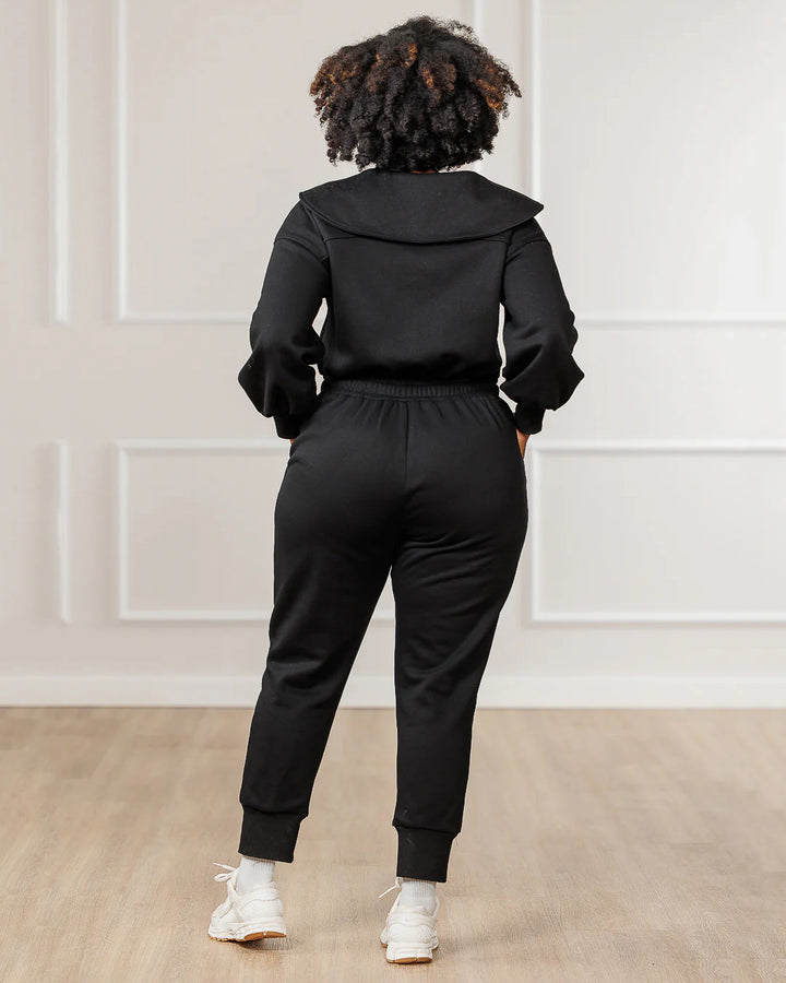 Fleece Puffed Sleeve Jumpsuit
