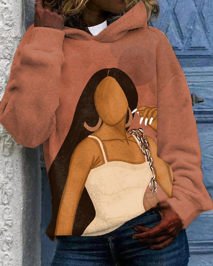 Beautiful Black Woman Long-sleeved Hoodie