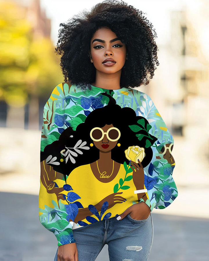 Gold And Yellow Rose Art Print Long Sleeve Sweatshirt