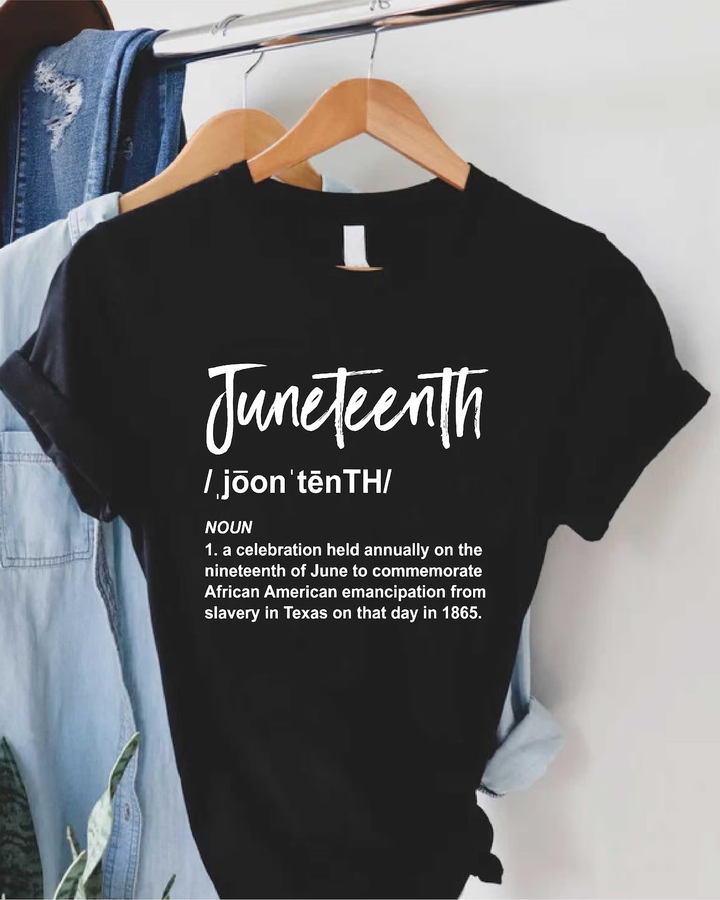100% Cotton Juneteenth Definition Juneteenth 1865 Crew Neck Short Sleeve Tshirt