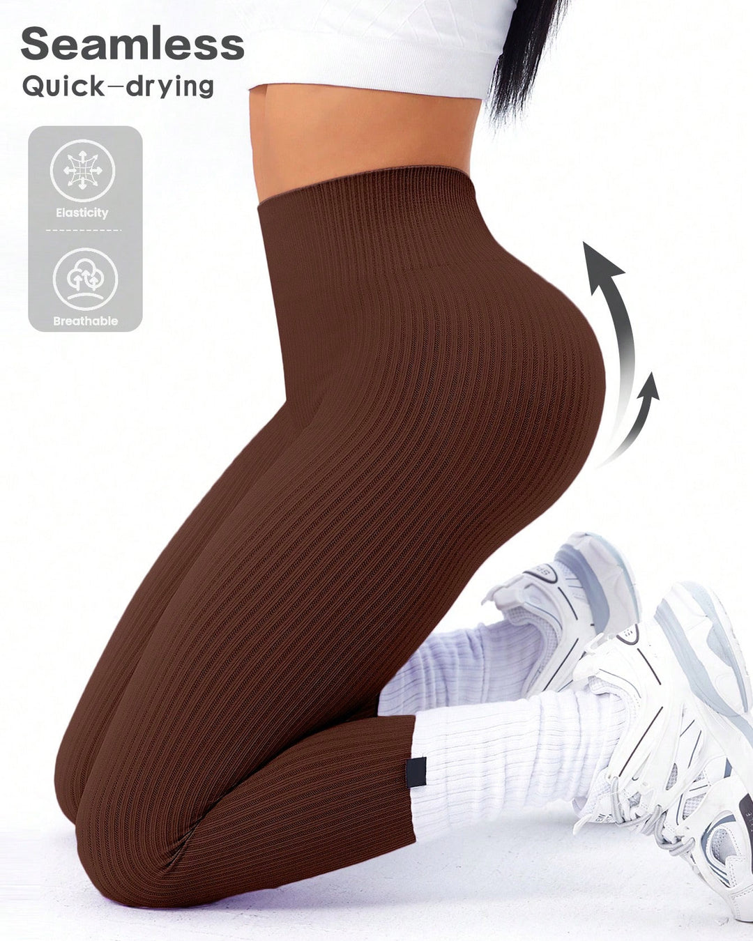 Women's Solid High Waist Seamless Yoga Leggings