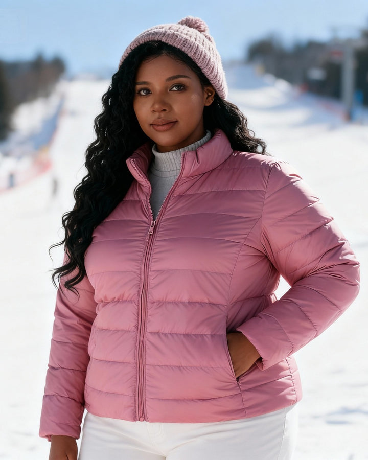 Thin Light Solid Color Simple White Duck Down Slim-fit Warm New Lightweight Down Jacket Women's Coat