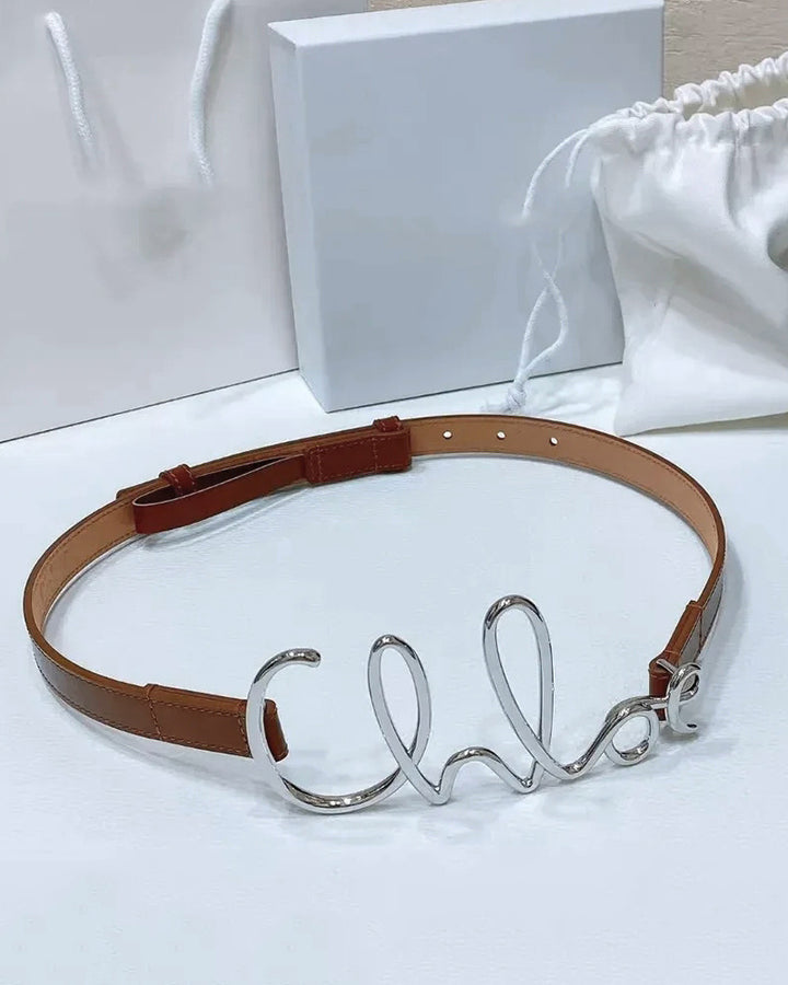 Women's Gold Letter Belt
