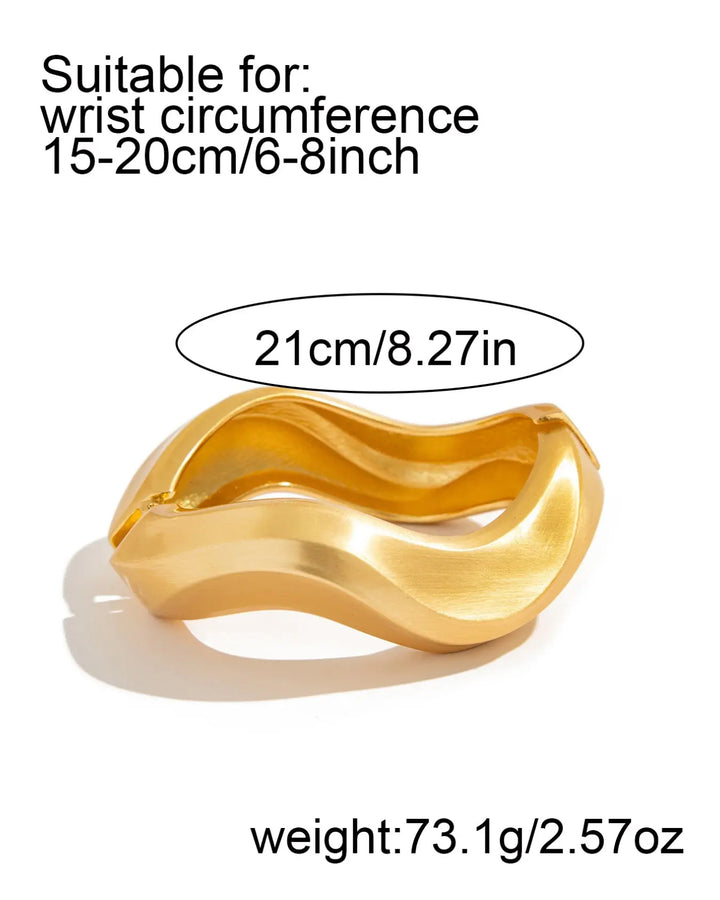 4-piece Set Chunky Matte Gold Cuff Bracelet for Women
