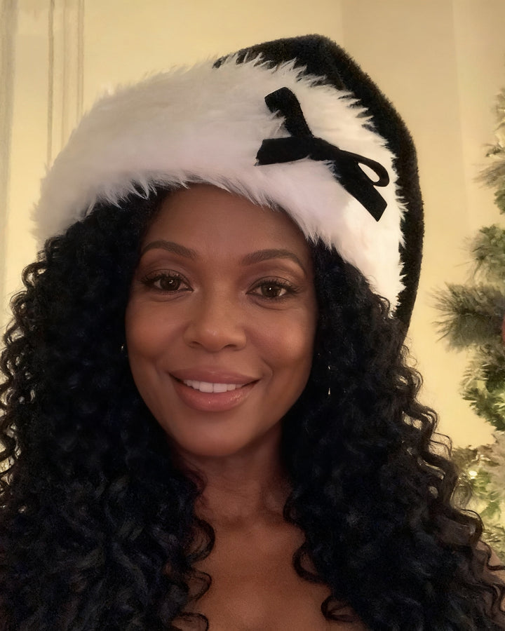 Plush Christmas Hat With Christmas Bow
