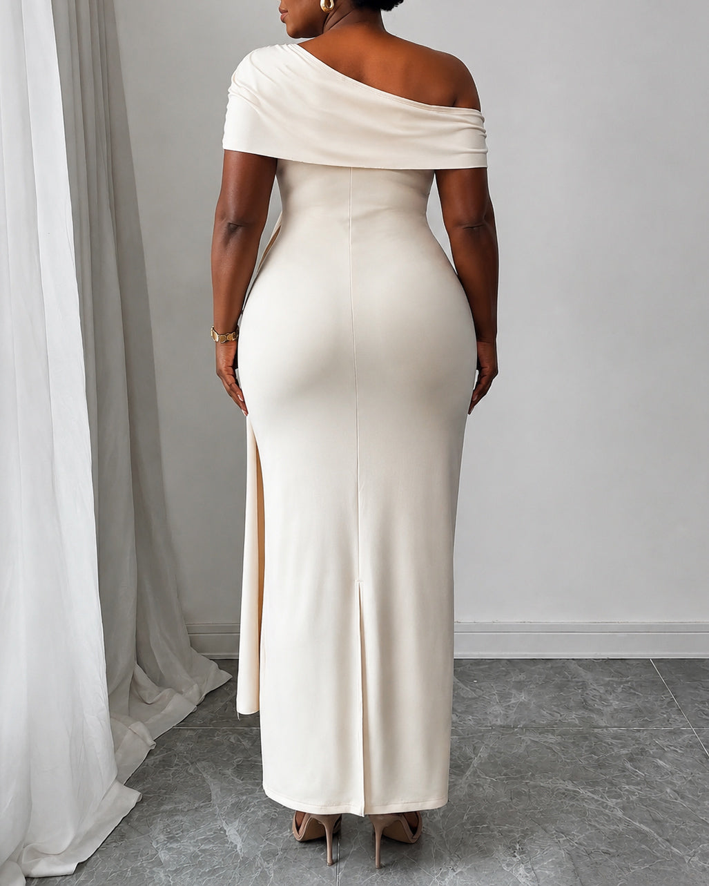 Women's Solid Color Knitted Regular Elegant Long Dress