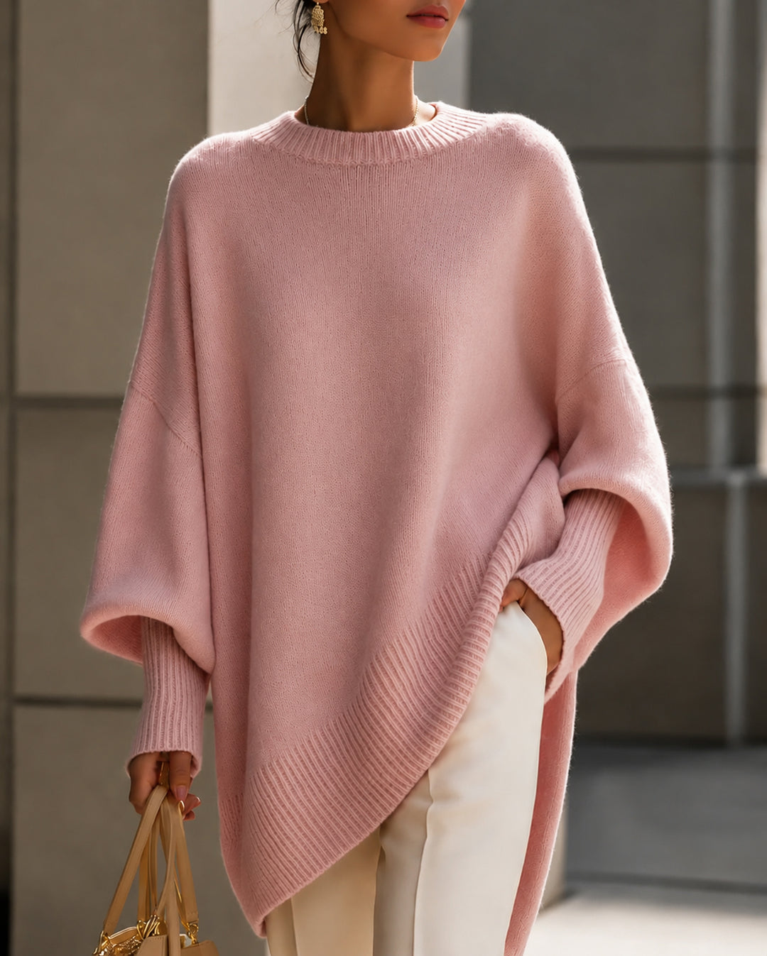 Crew Neck Pullover Loose Knit Sweater