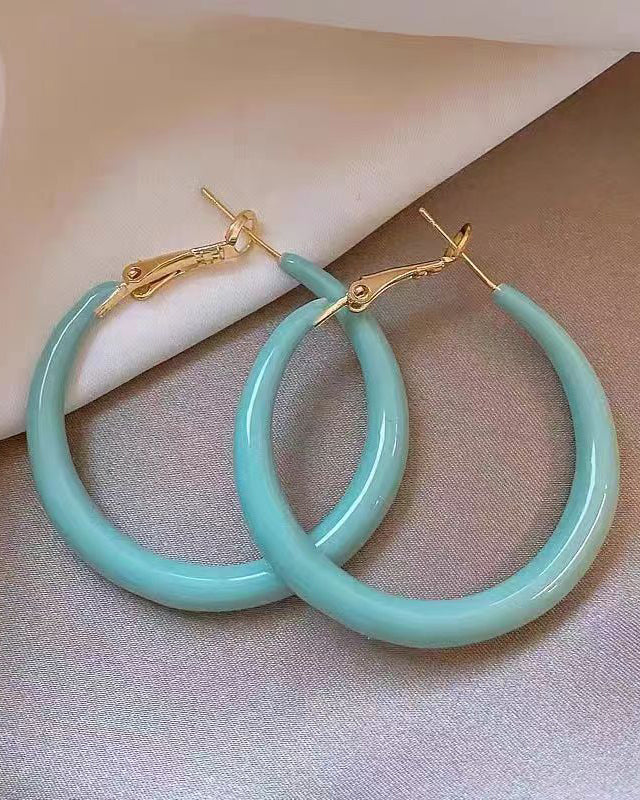 Luxury Vintage Enamel Earrings Exaggerated Large Earrings