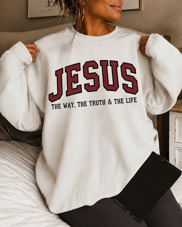 Women's Jesus, The Way, The Truth & The Life Round Neck Sweatshirt