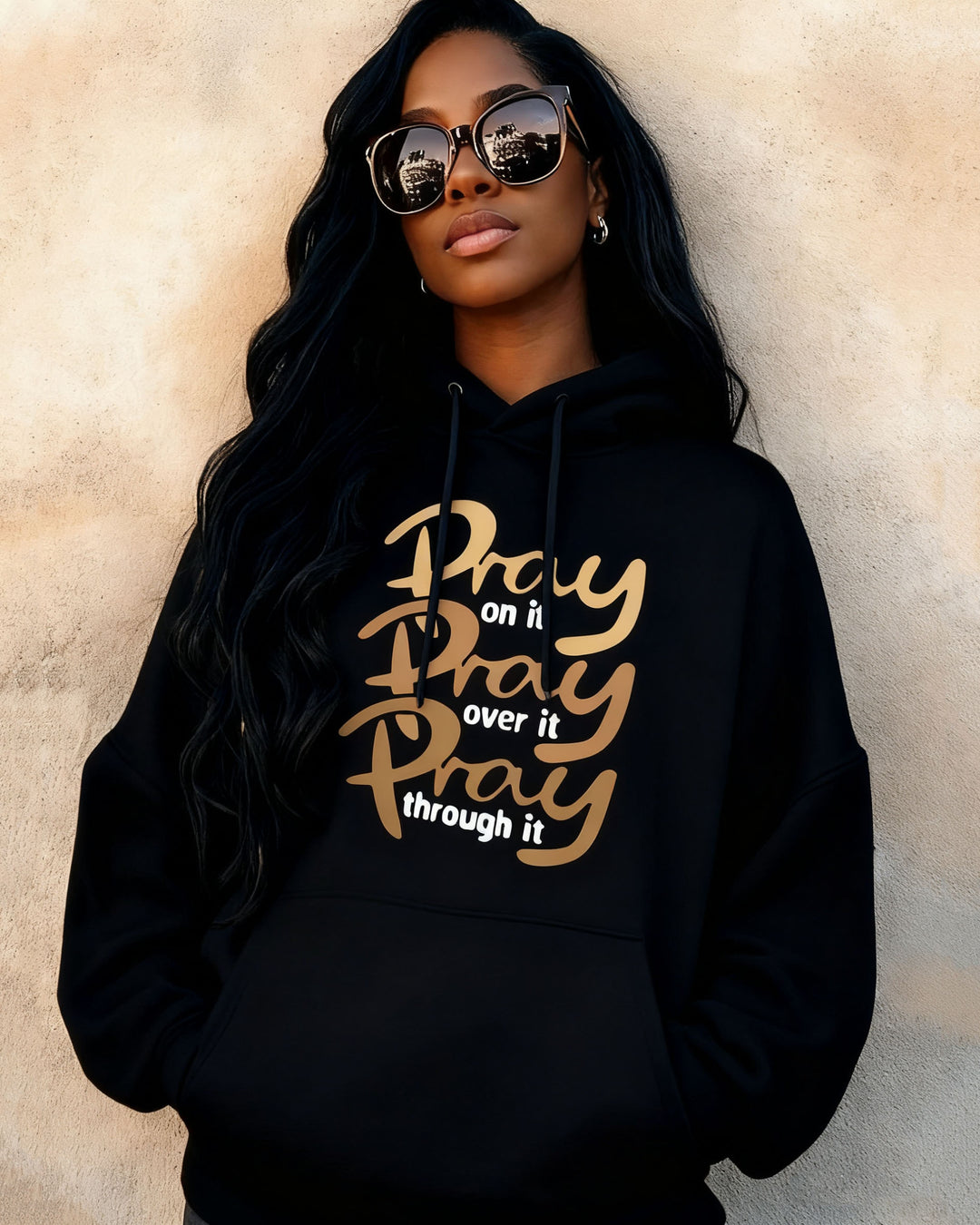 Pray Letter Long-sleeved Hoodies