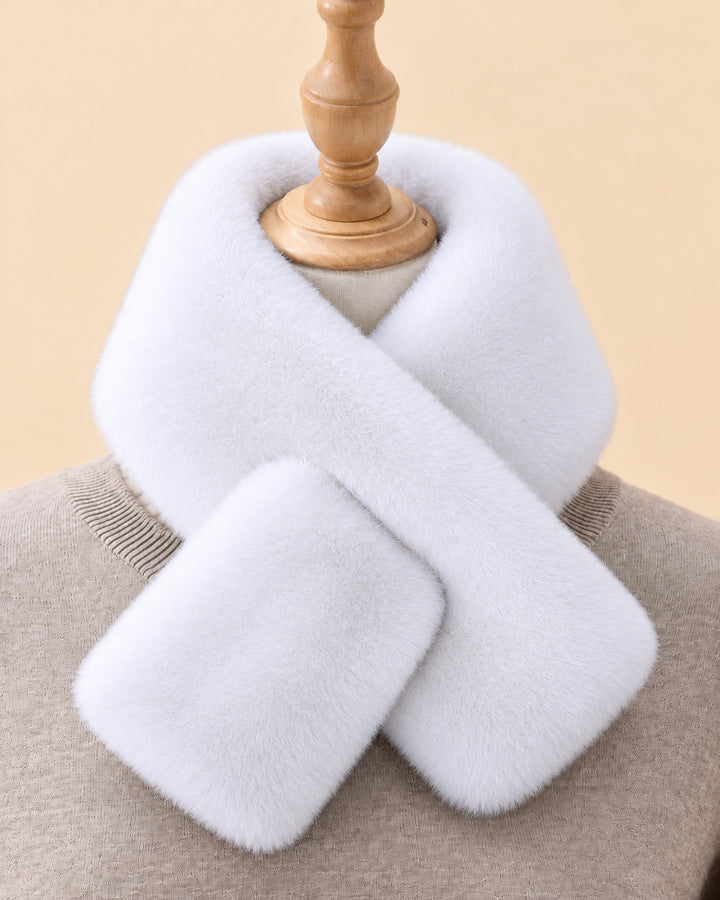 Winter Soft Plush Cross Wrap Neck Scarf