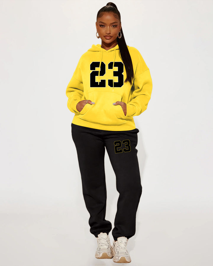 Classic Number 23 Hooded Two Pieces Set