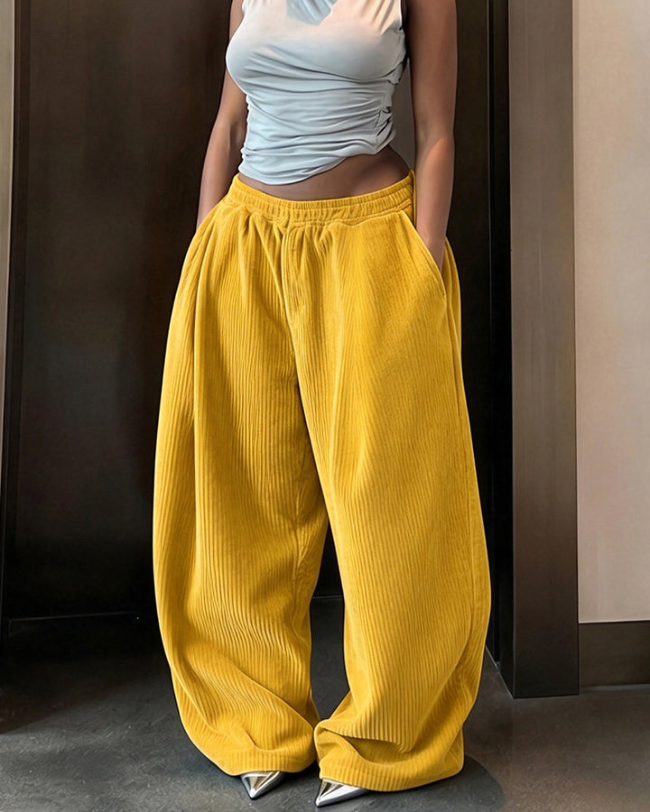 Women's Corduroy Wide Leg Baggy Pants