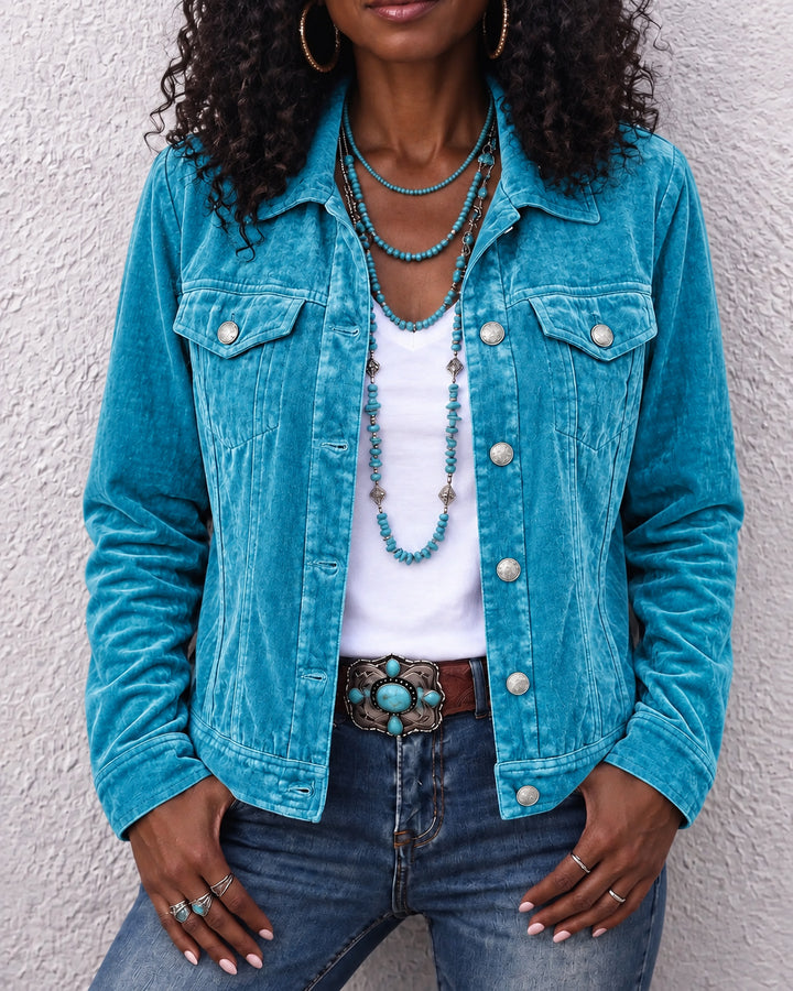 Boho Vintage-inspired Velvet Jacket