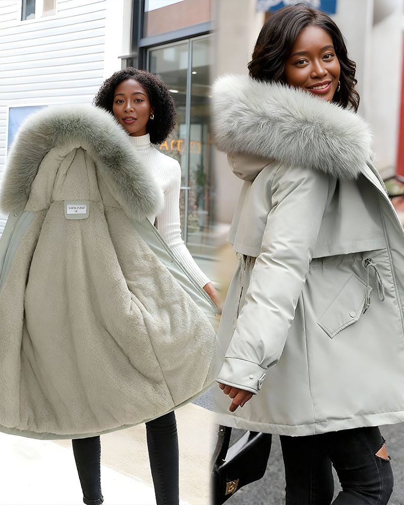 Down Cotton-padded Jacket Mid-length Loose Large Size Cotton-padded Jacket