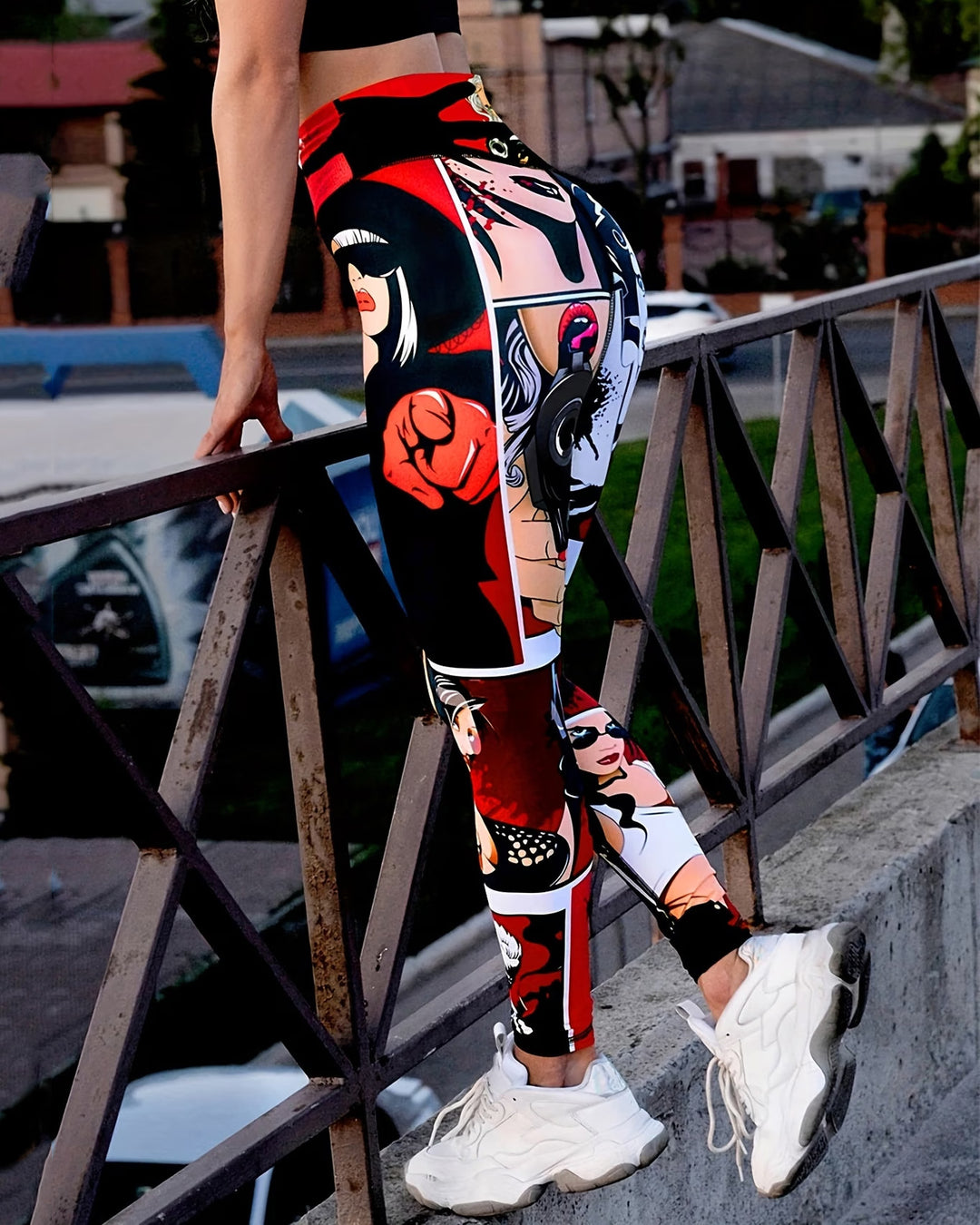 Fun Cartoon High-Waisted Stretchy Leggings