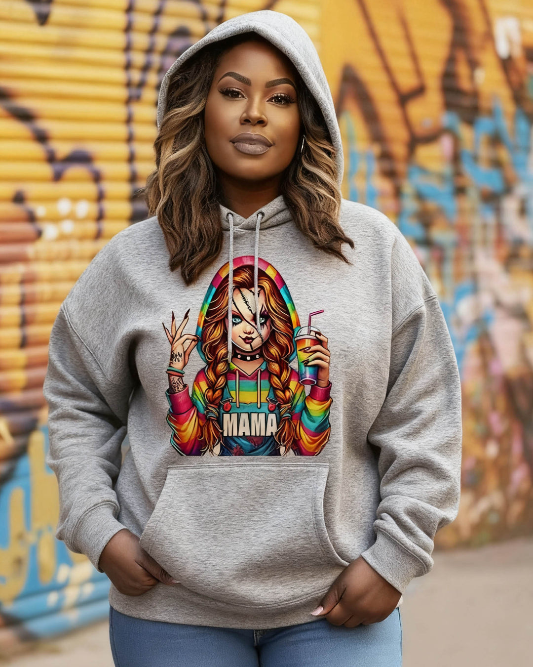 Mama Halloween Girl Cotton Long-sleeved Hoodies
