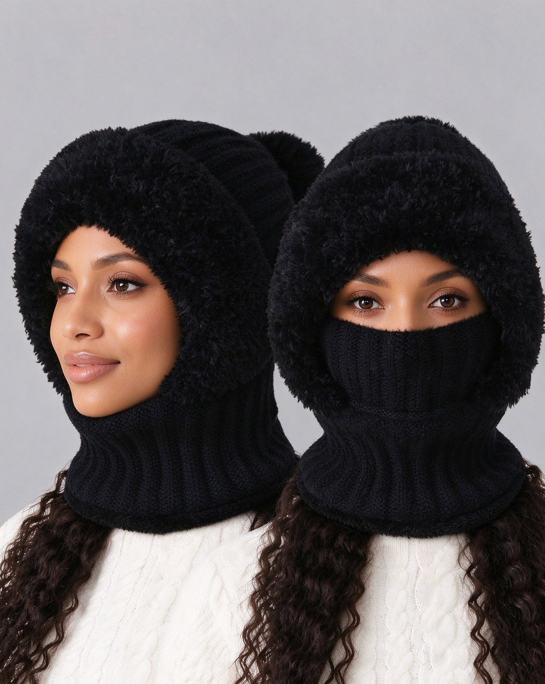 Winter Women's Plush Hat - 3-in-1 Warm andCozy Design