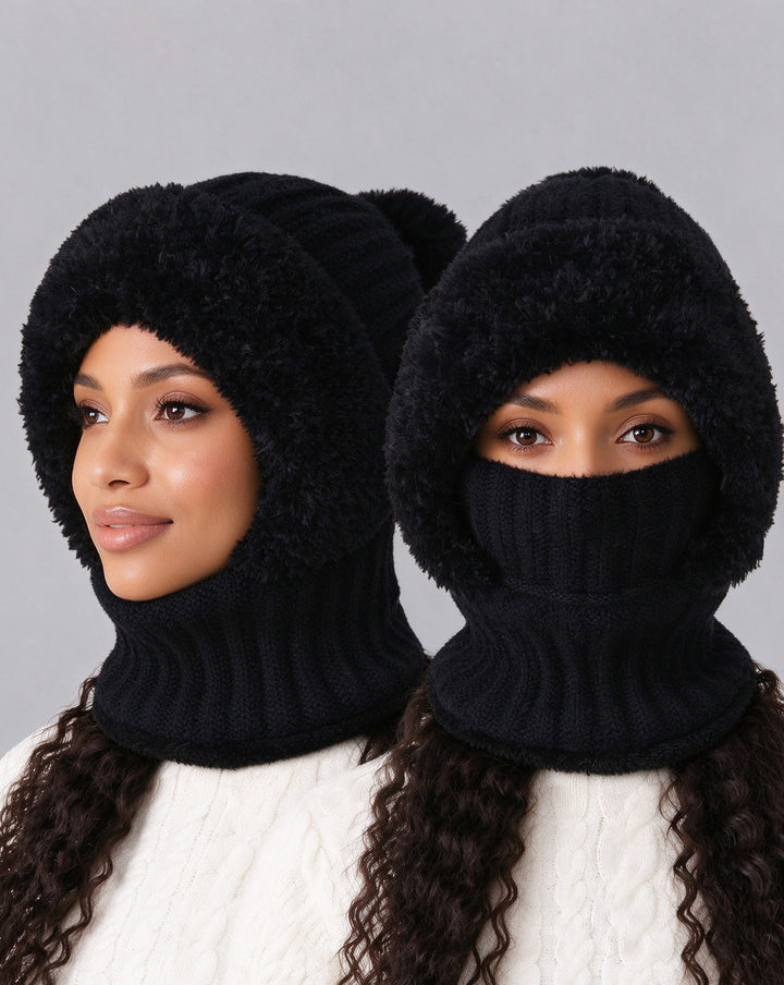 Winter Women's Plush Hat - 3-in-1 Warm andCozy Design
