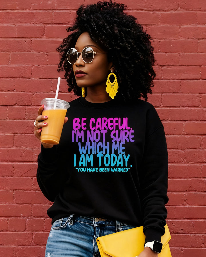 Gradient Slogan Print Crewneck Long Sleeve Sweatshirt