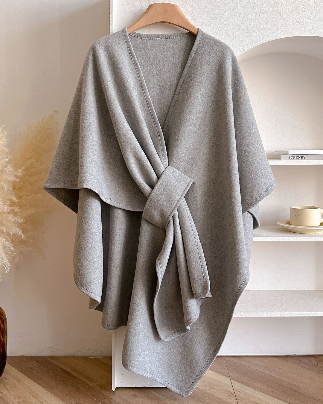 Women's Wrap Poncho Cross Front Knit Cloak Cape Shawl