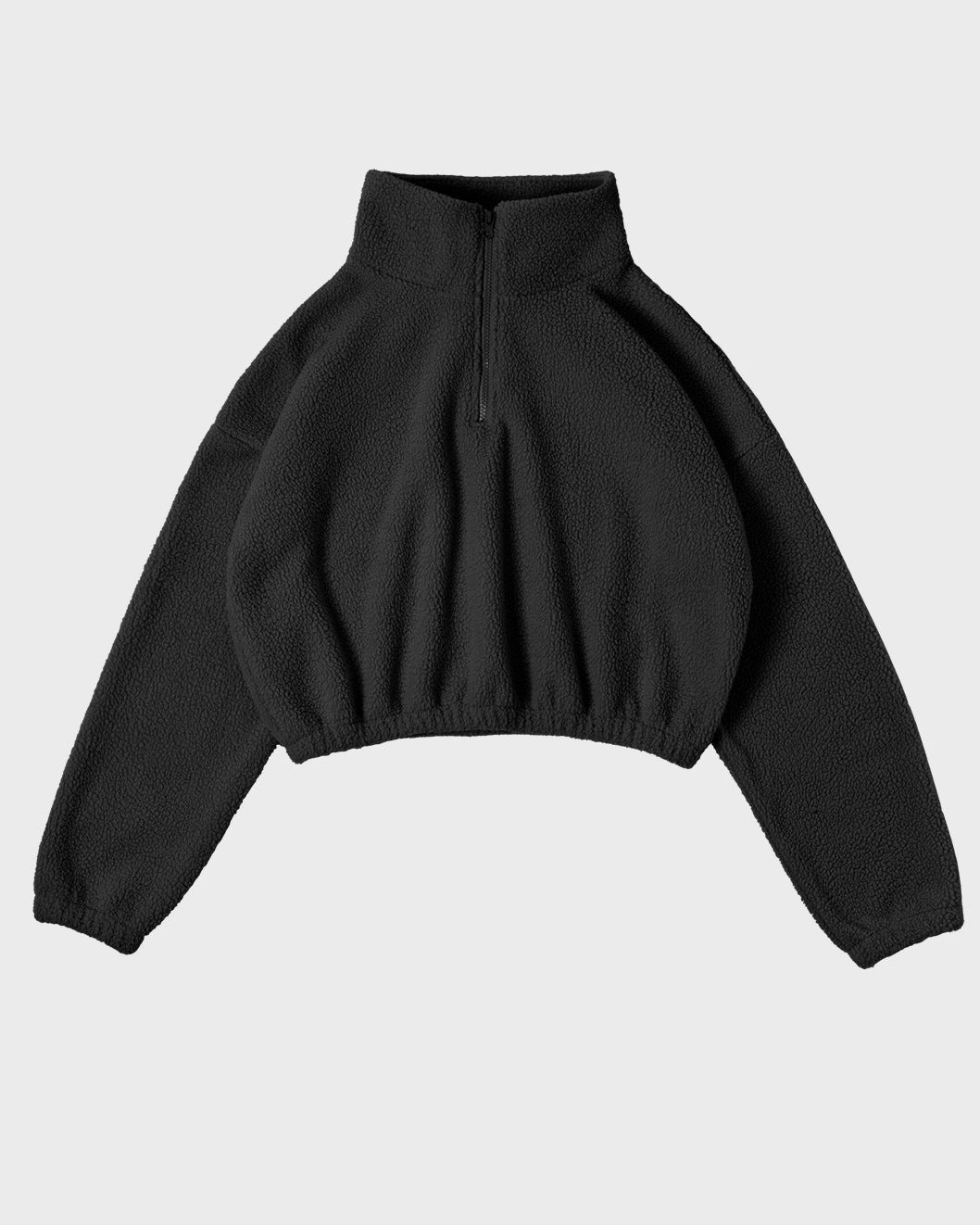 Women's Zip-up Stand Collar Loose-fit Fleece Sweatshirt