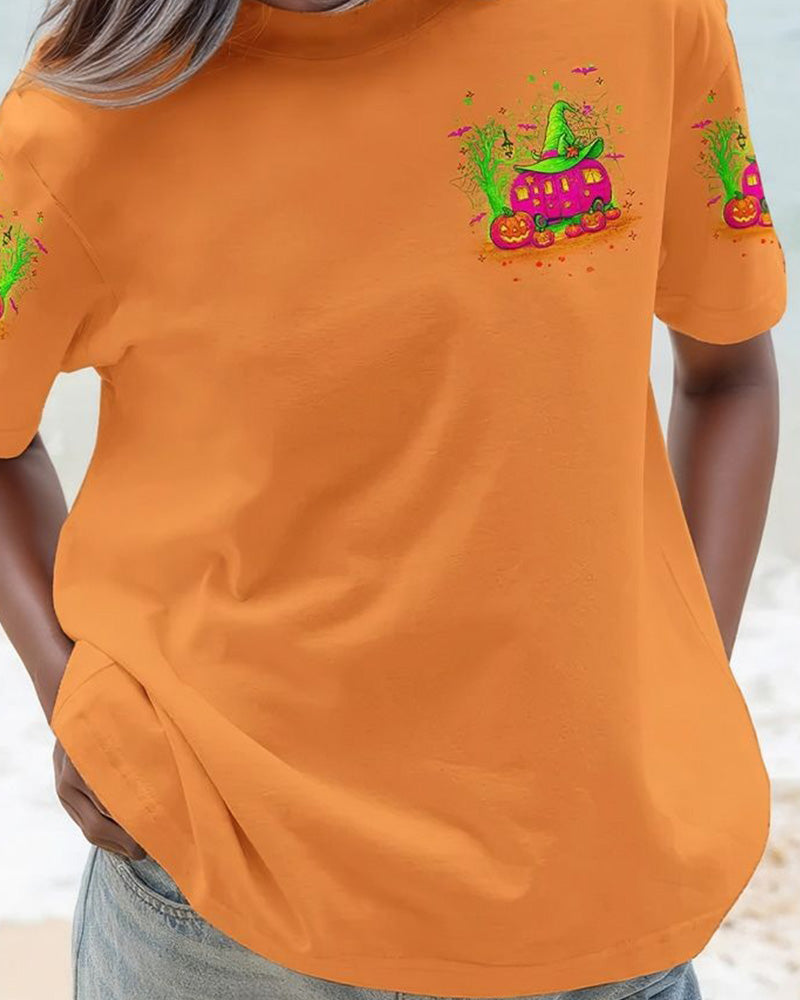 My Broom Broke So Now Halloween Camping All Over Print T-Shirt