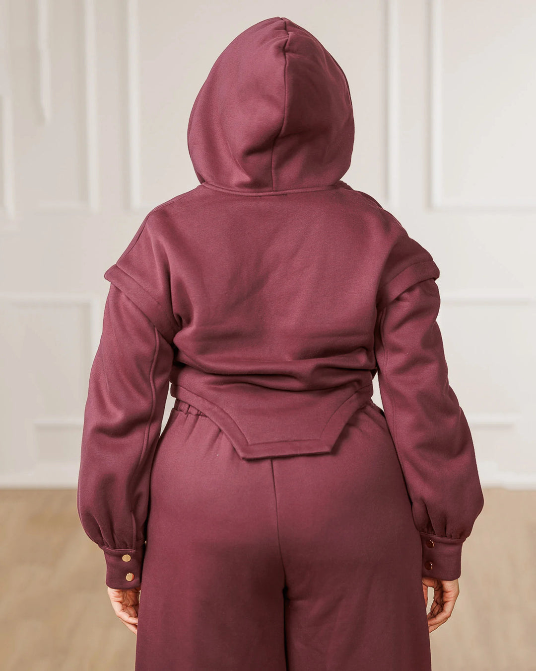 Fleece Asymmetric Hooded Jacket