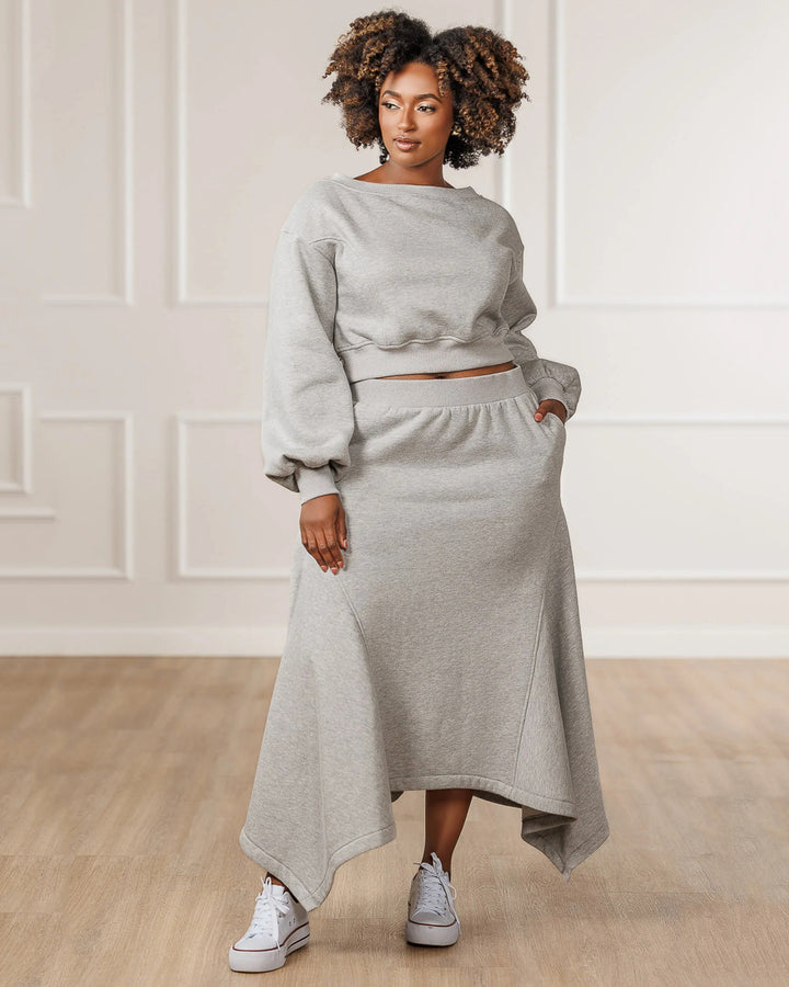 Sable Fleece Handkerchief Skirt