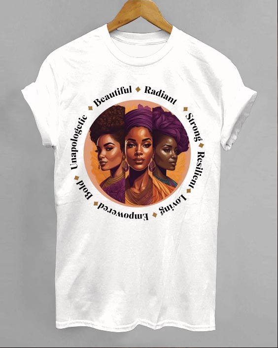Beautiful Black Woman Crew Neck Short Sleeve T-Shirt