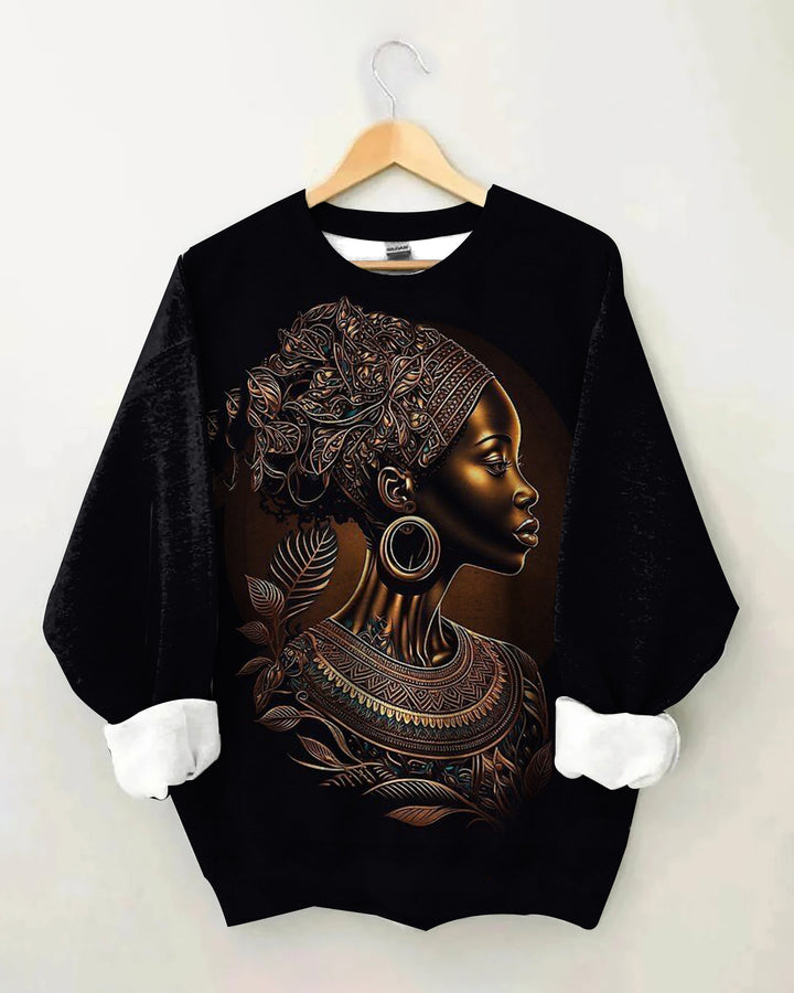 Metallic Art Portrait Crewneck Sweatshirt