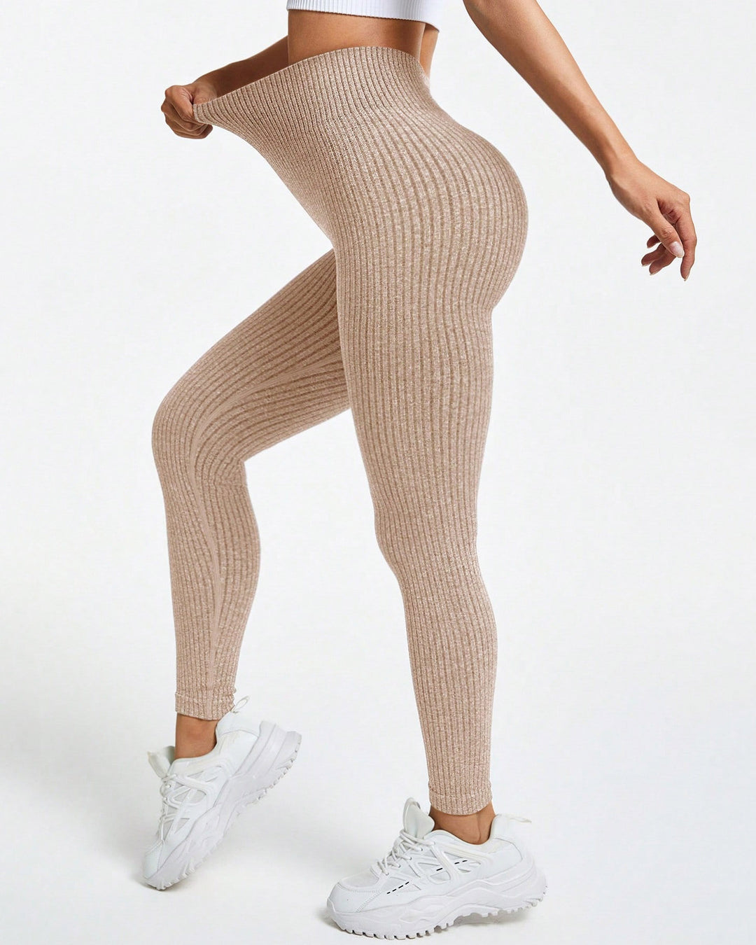 Women's Solid High Waist Seamless Yoga Leggings