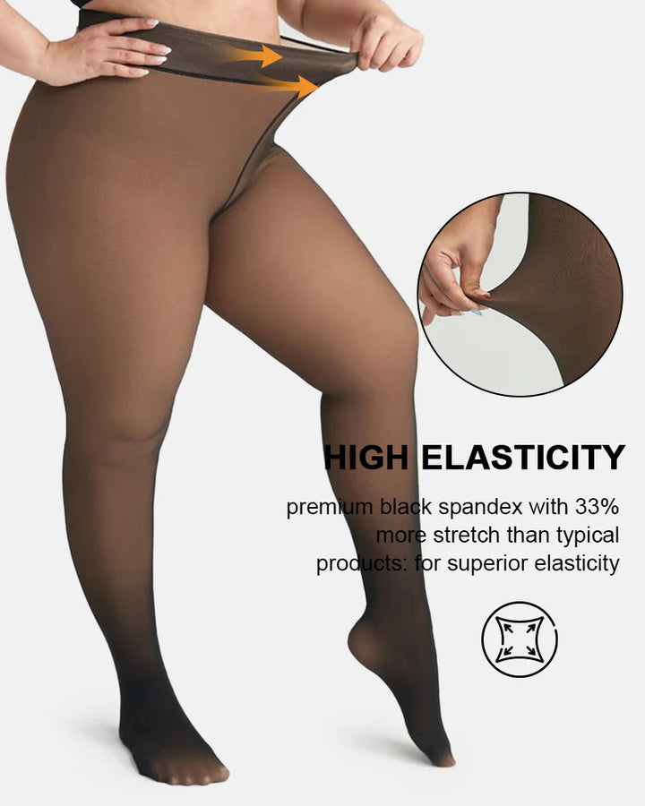 Wmnblack Warm Fleece Tights Slim Fit Tummy Control For Every Skin Tone