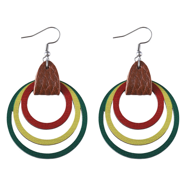 Juneteenth African Ring Hollow Earrings