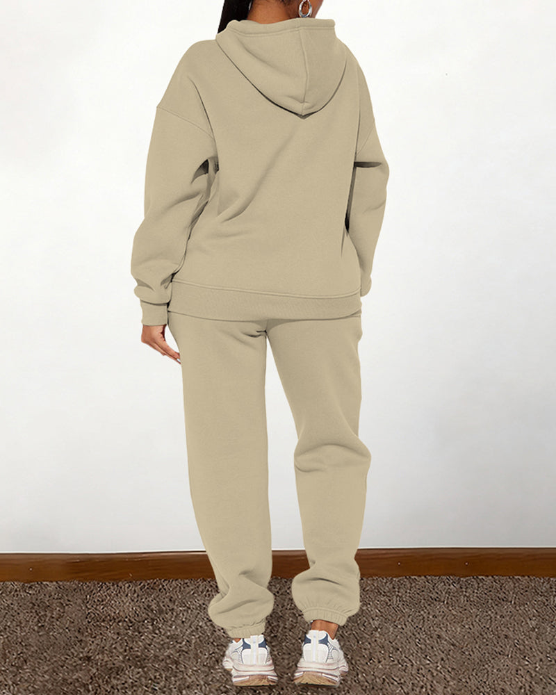 You Are Stronger Than The Storm Hooded Two Pieces Set