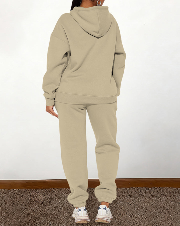 You Are Stronger Than The Storm Hooded Two Pieces Set