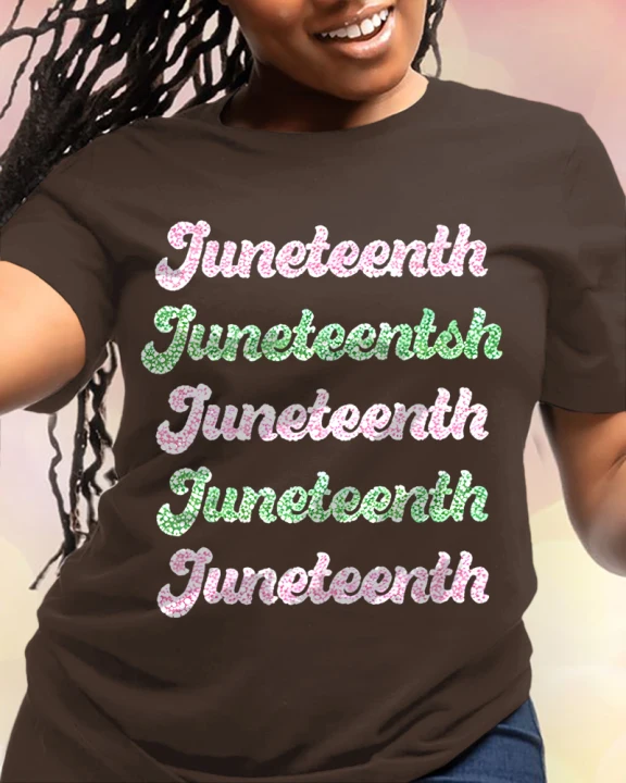 100% Cotton Juneteenth Retro AKA Crew Neck Short Sleeve Tshirt