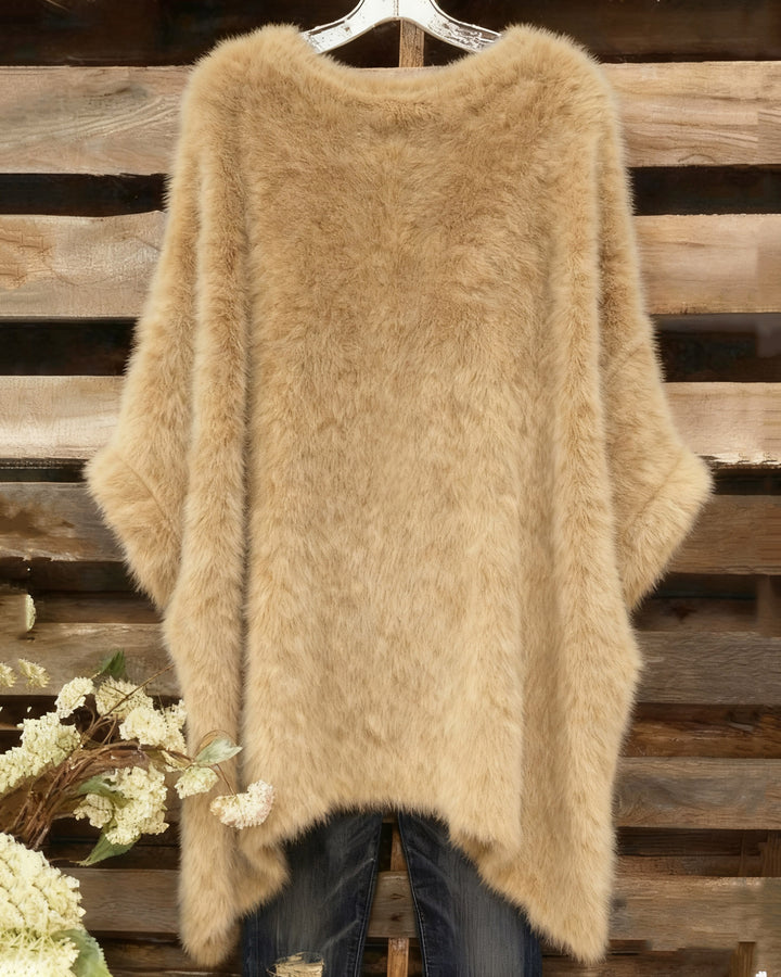 Crew Neck Plush Irregular Loose Top