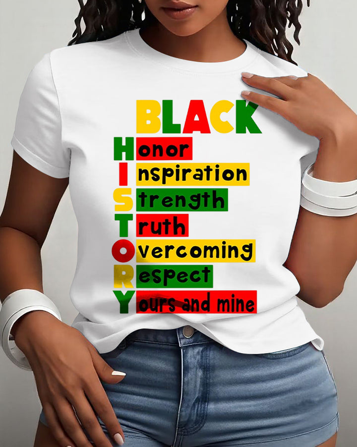 Black History Month Design Cotton Short Sleeve Tshirt
