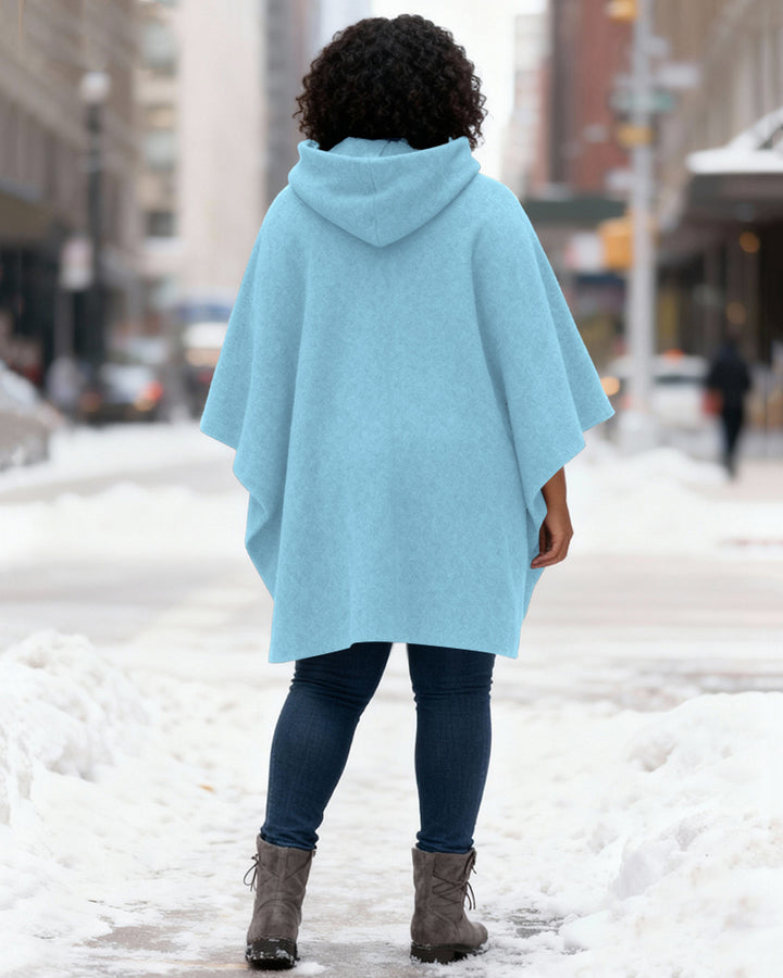 GOAT God Over All Things Print Fleece Hooded Loose Cape