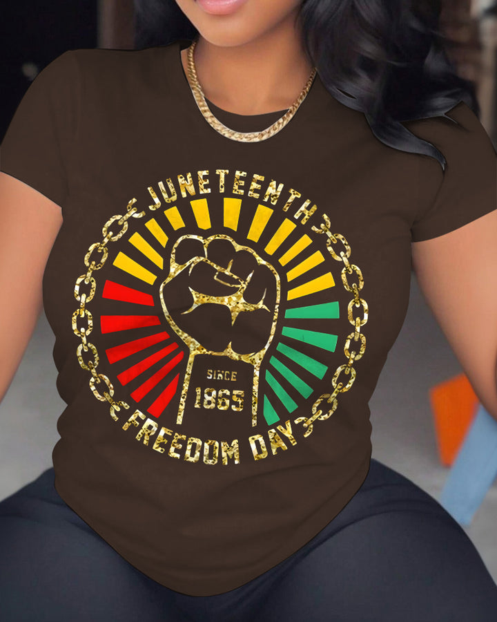 Breaking Every Chain Juneteenth 100% Cotton Crew Neck Short Sleeve Tshirt-Juneteenth Shirt, Black Independence Day T-Shirt, African American Shirts,Black Lives Matter Shirt