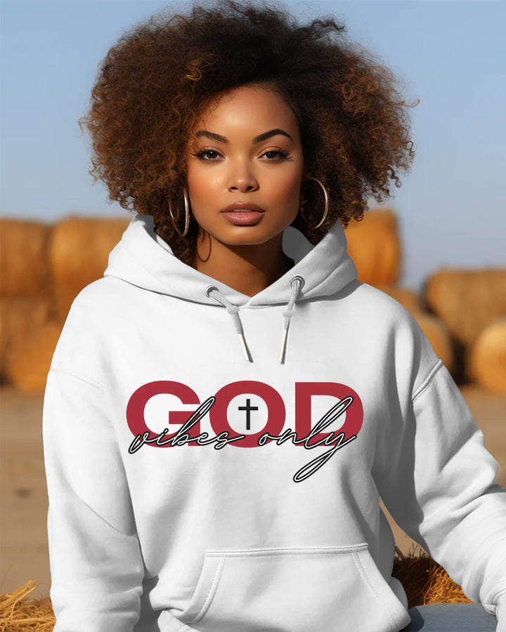 God Vibes Only Print Long-sleeved Hoodies