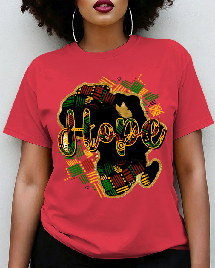 100% Cotton Hope Juneteenth 1865 Crew Neck Short Sleeve Tshirt