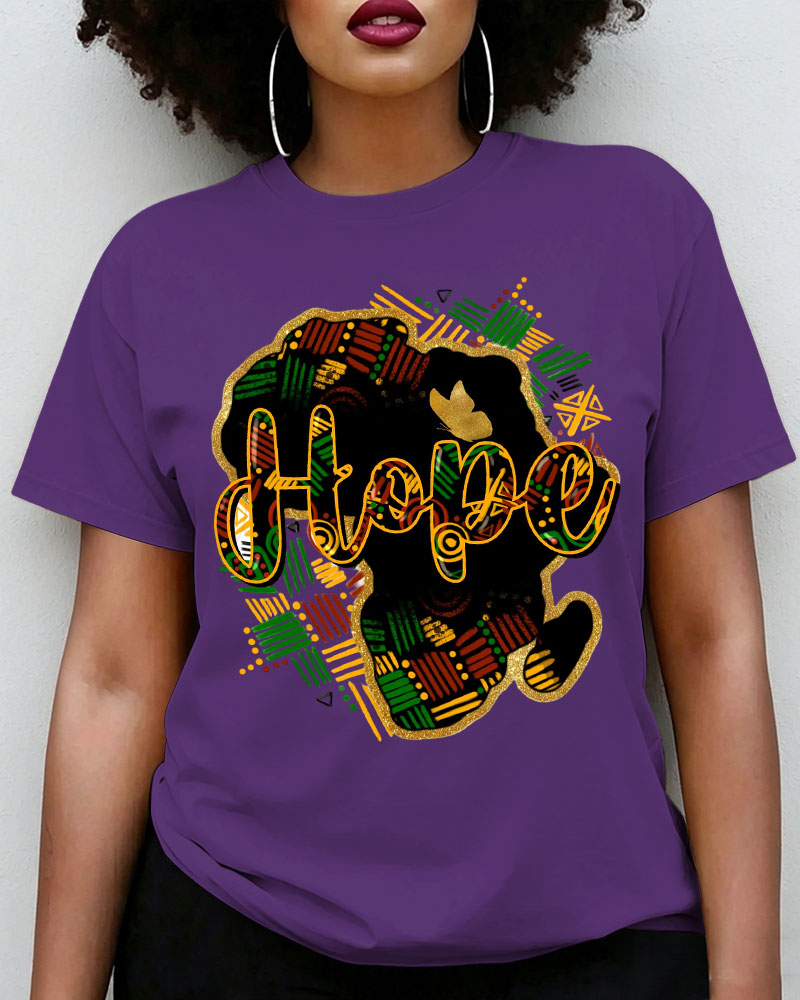 100% Cotton Hope Juneteenth 1865 Crew Neck Short Sleeve Tshirt